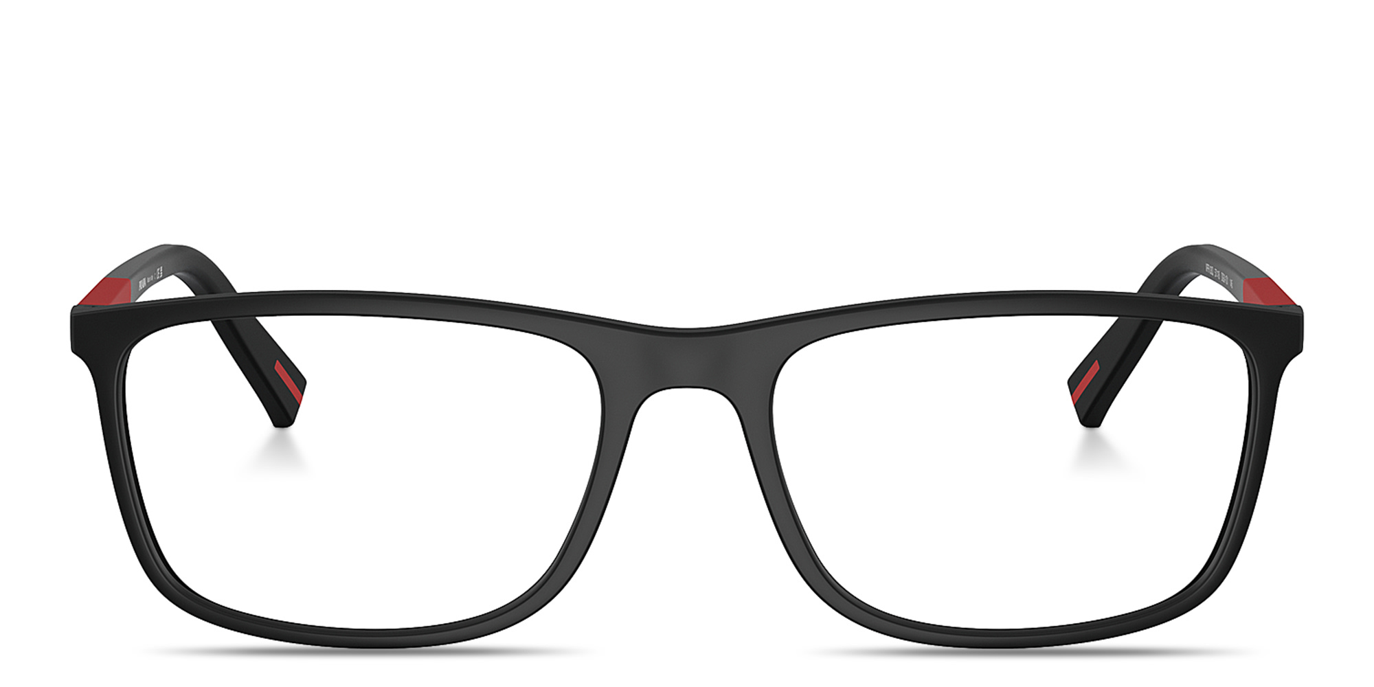 Shop PRADA Wide Rectangle Eyeglasses in Black online.