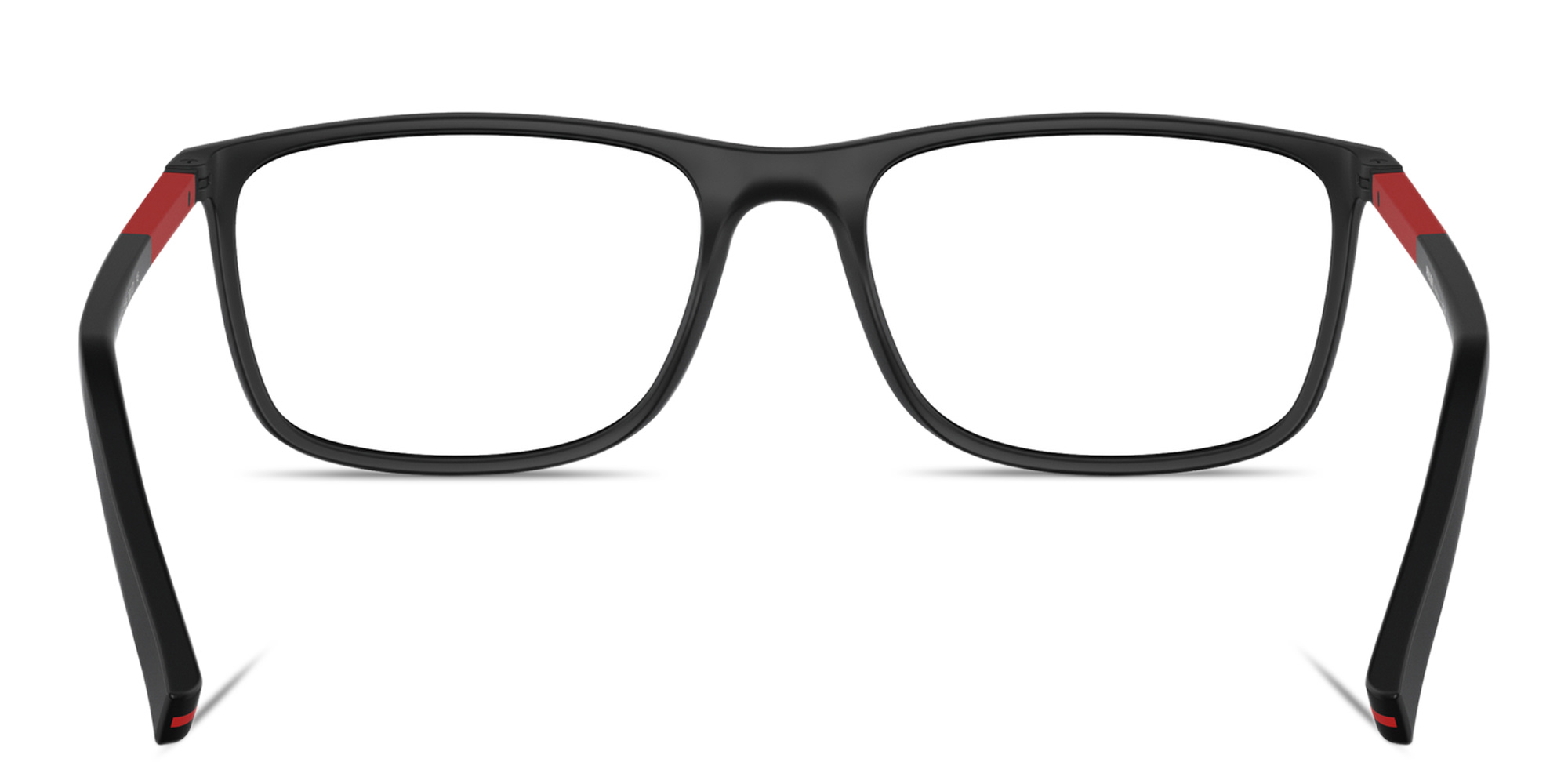 Shop PRADA Wide Rectangle Eyeglasses in Black online.