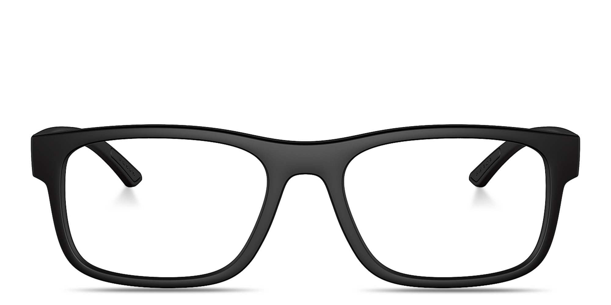 Shop Prada Linea Rossa Rectangle Eyeglasses in Black online.