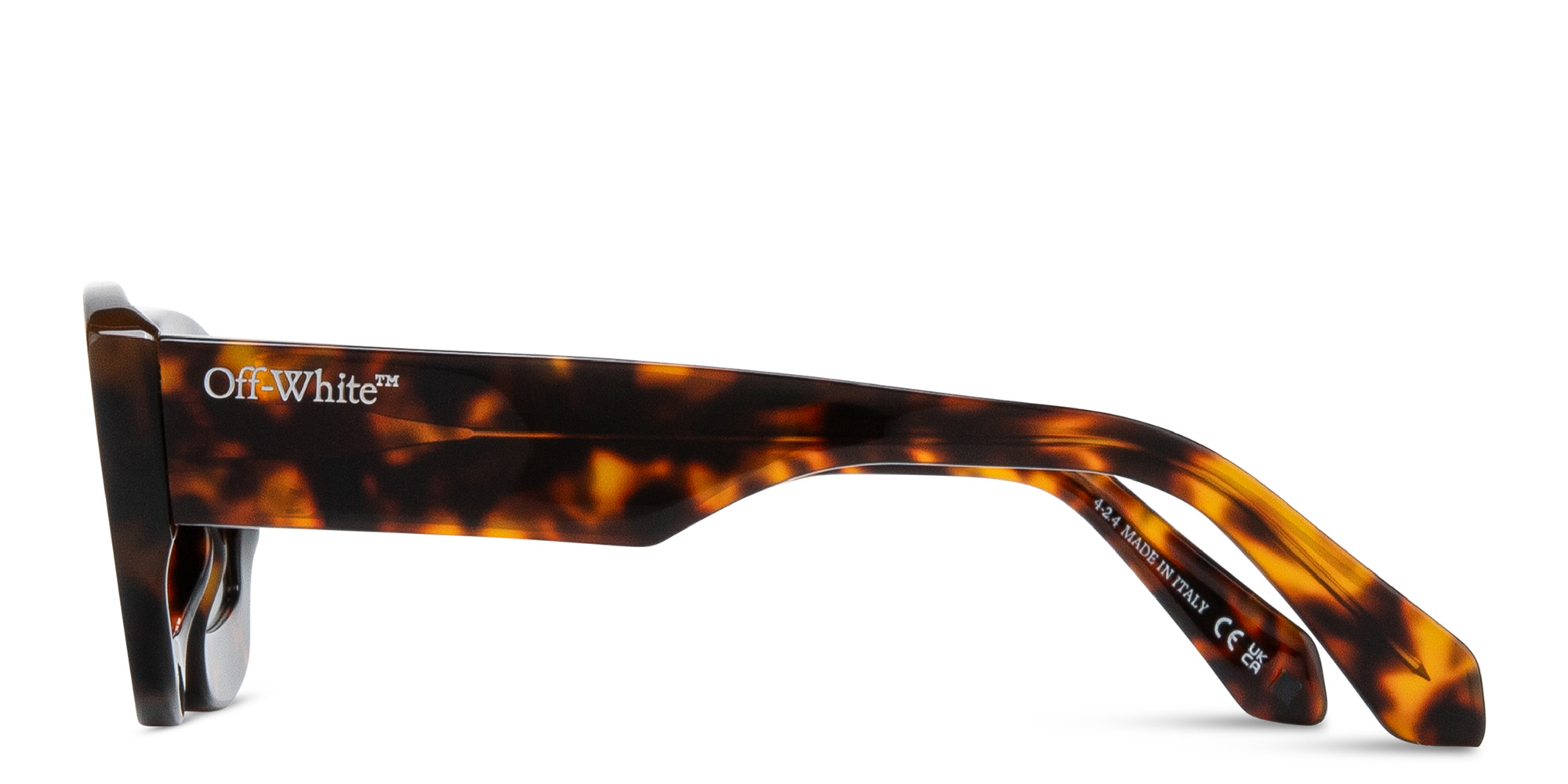 Shop OFF WHITE Charlotte Unisex Rectangle Sunglasses in Black Havana online.