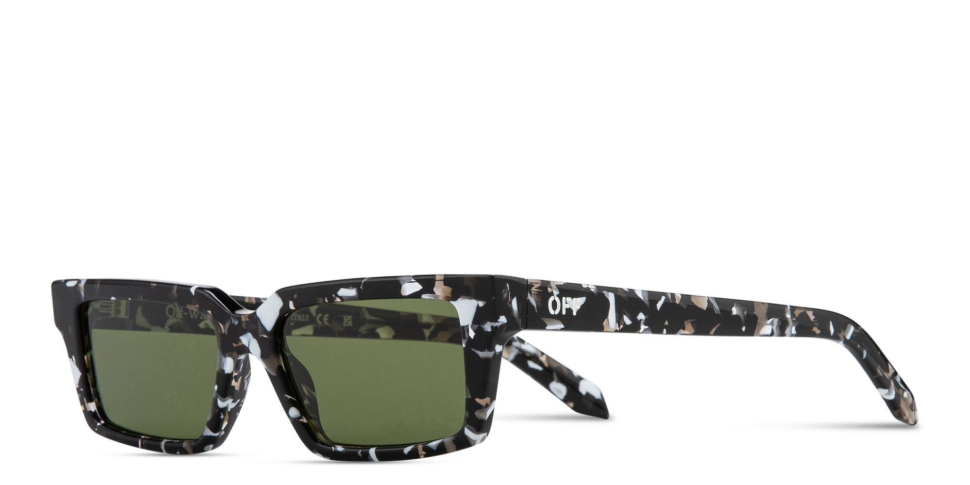 Shop OFF WHITE Warren Unisex Rectangle Sunglasses in Black Havana online.