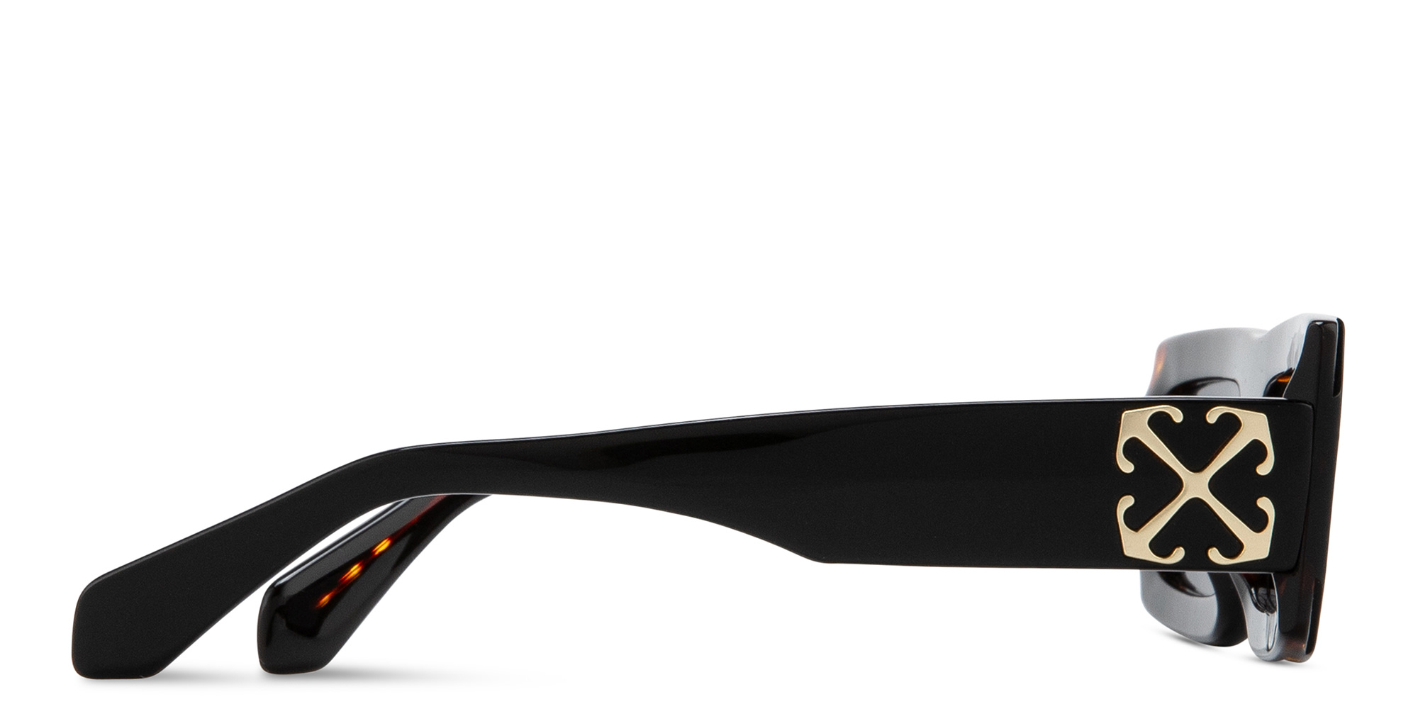 Shop OFF WHITE Laurel Unisex Rectangle Sunglasses in Black online.