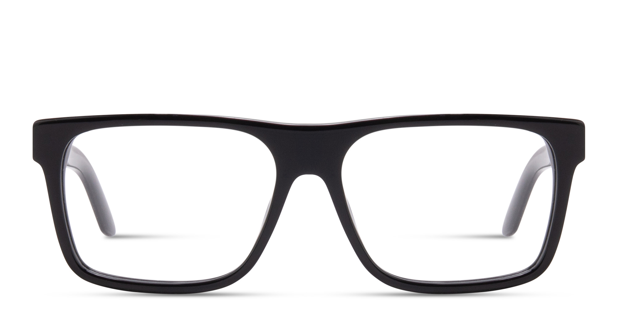 Shop OFF WHITE Logo Signature Unisex Wide Rectangle Eyeglasses in Black online.