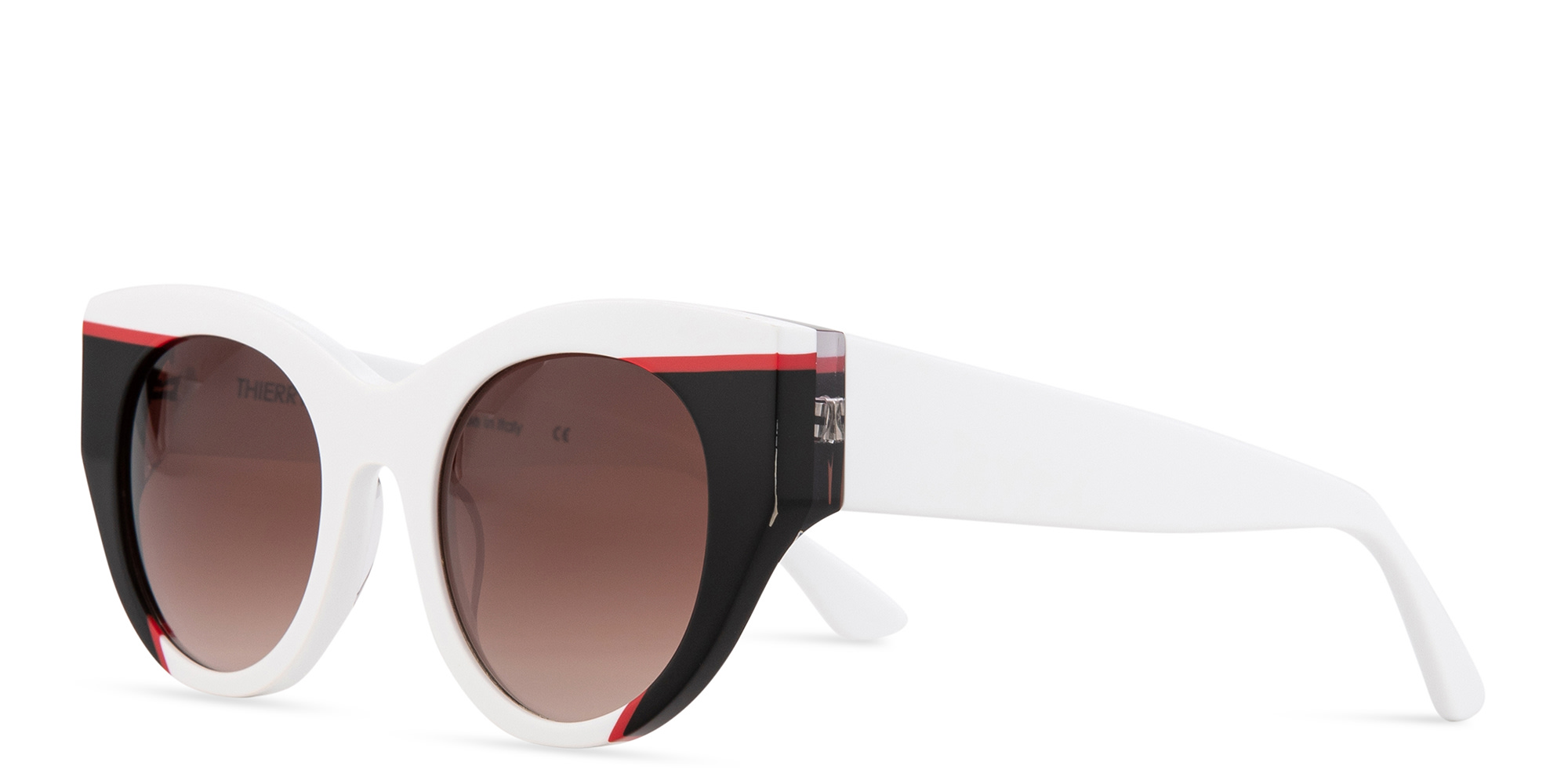 Shop THIERRY LASRY Murdery Cat-Eye Sunglasses in White online.