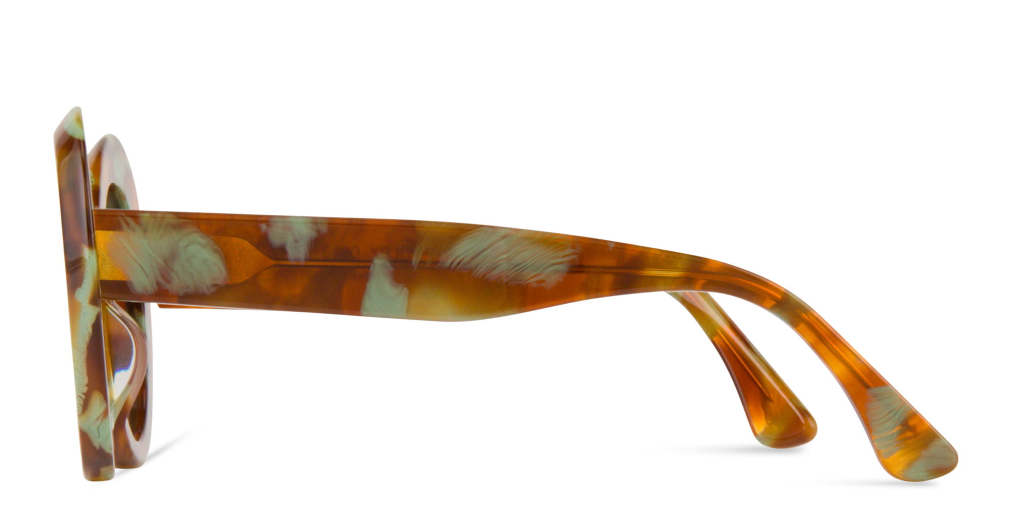 Shop THIERRY LASRY Pulpy Round Sunglasses in Green online.