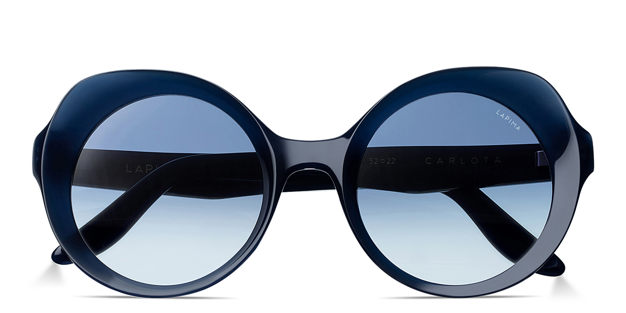 Shop LAPIMA Carlota Oversized Round Sunglasses in Blue online.