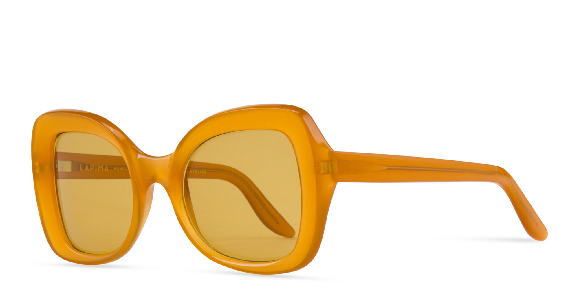 Shop LAPIMA Isabel Square Sunglasses in Yellow online.