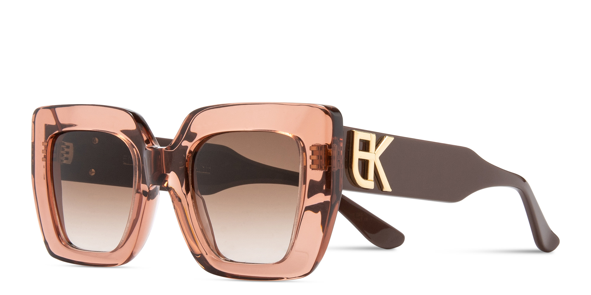 Shop Emmanuelle Khanh Midnight Oversized Square Sunglasses in Brown online.