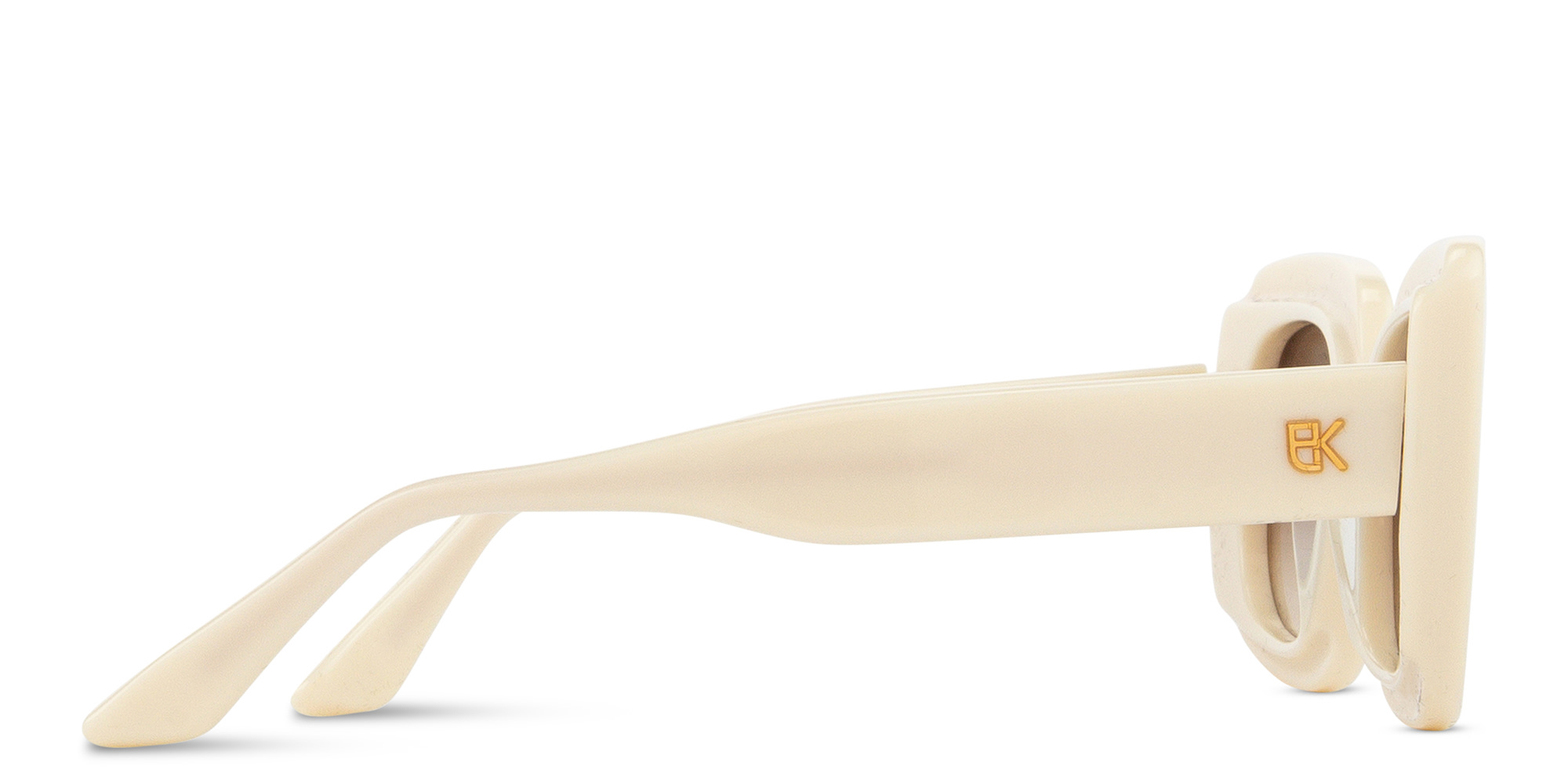 Shop Emmanuelle Khanh Pamela Rectangle Sunglasses in Beige online.