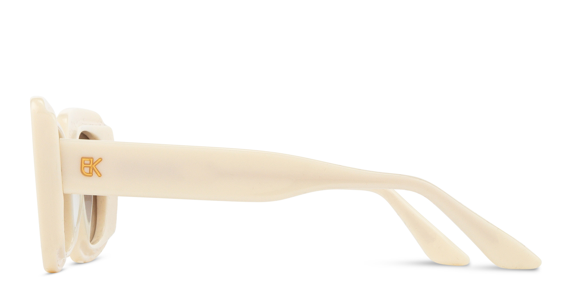 Shop Emmanuelle Khanh Pamela Rectangle Sunglasses in Beige online.