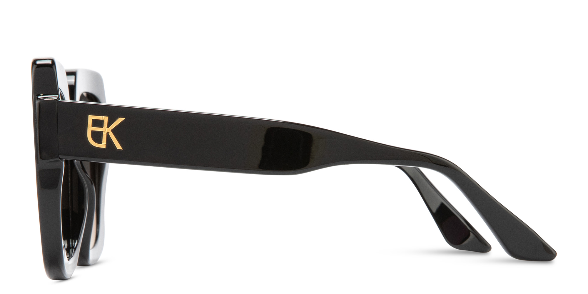 Shop Emmanuelle Khanh EK Logo Oversized Square Sunglasses in Black online.