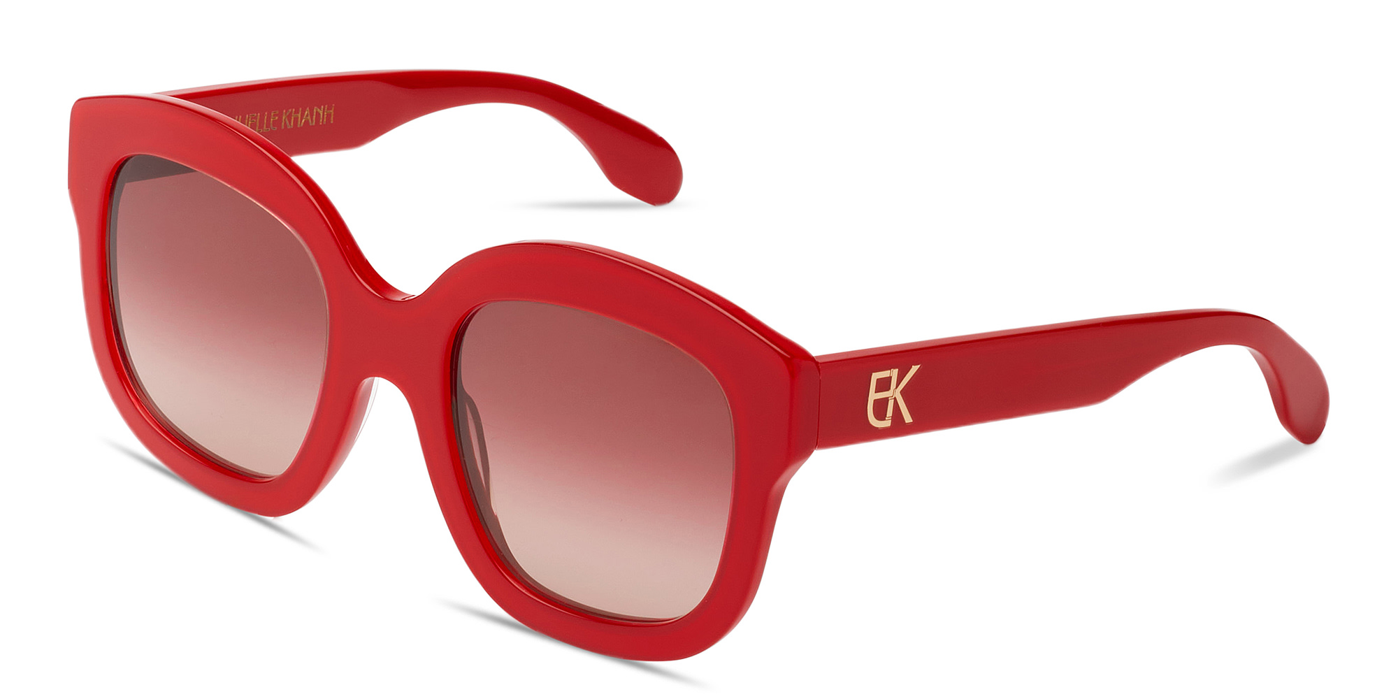 Emmanuelle Khanh EK Logo Oversized Square Sunglasses in Red – Product Photo 2