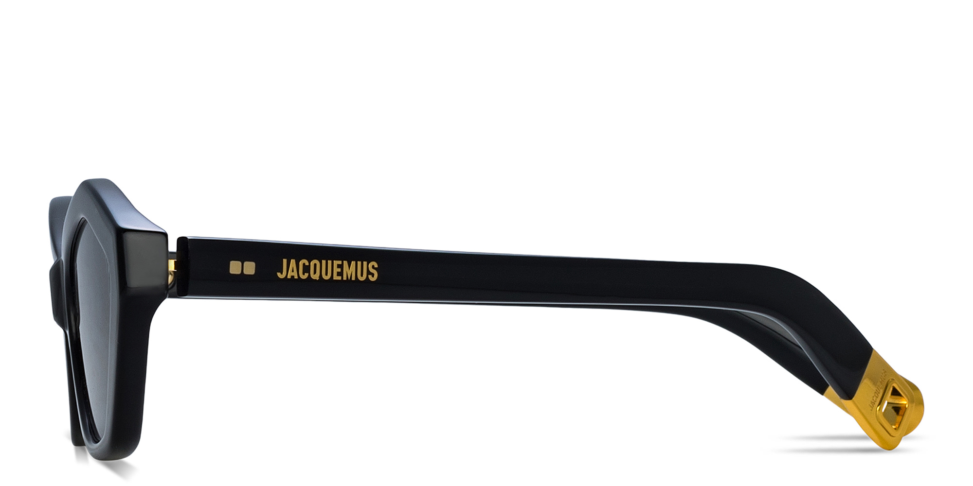 JACQUEMUS Bambino Irregular Sunglasses in Black – Product Photo 3