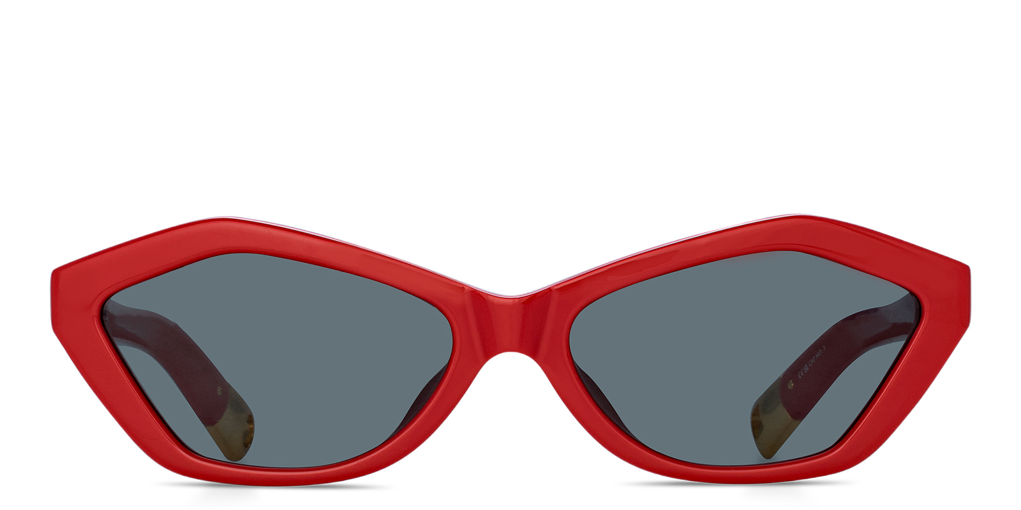 JACQUEMUS Bambino Irregular Sunglasses in Red – Product Photo 1