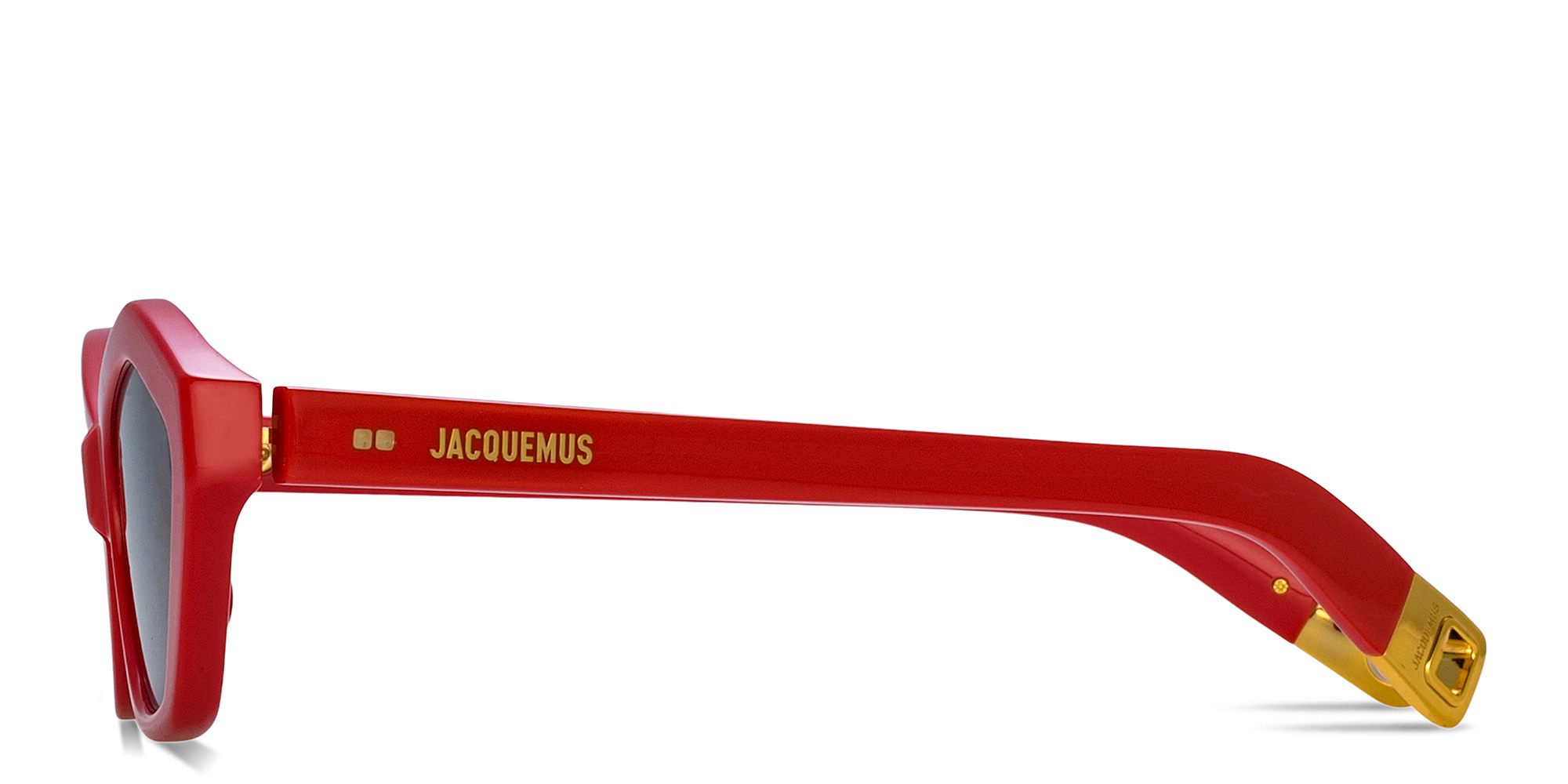 JACQUEMUS Bambino Irregular Sunglasses in Red – Product Photo 3