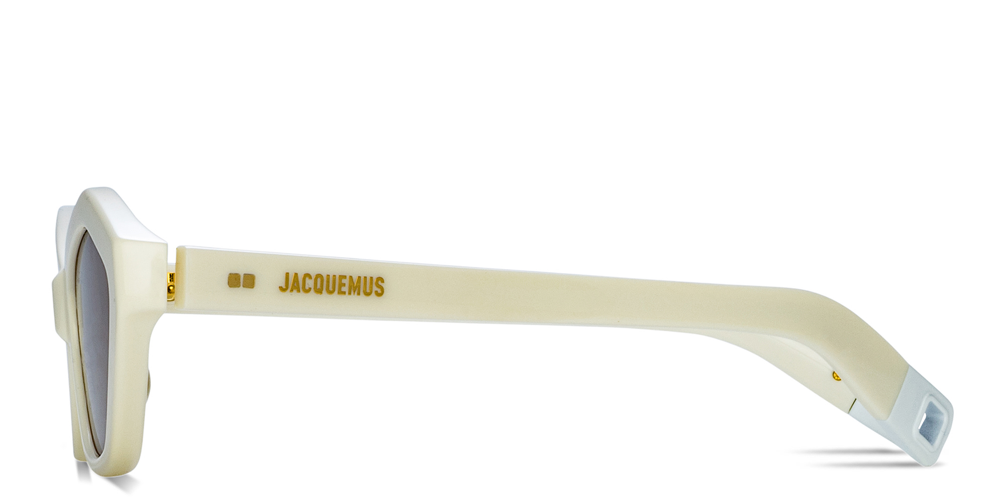 JACQUEMUS Bambino Irregular Sunglasses in White – Product Photo 3