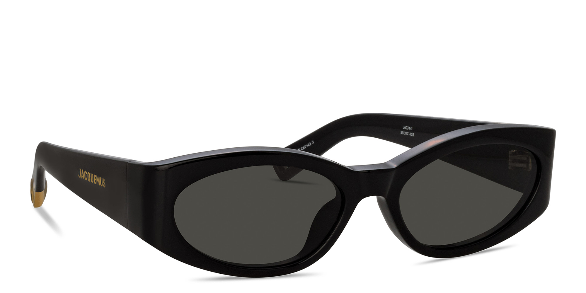 JACQUEMUS Ovalo Oval Sunglasses in Black – Product Photo 2
