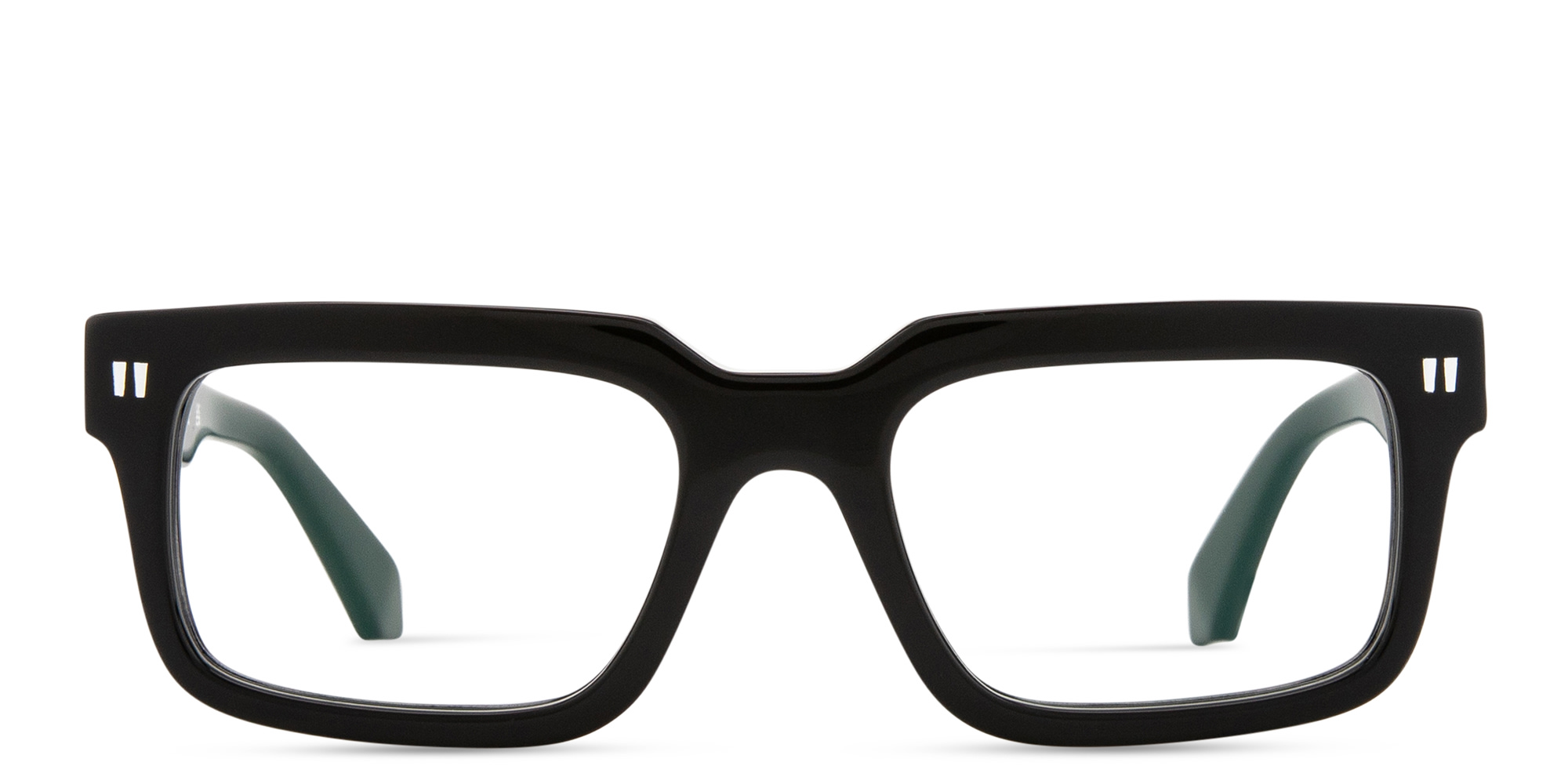 OFF WHITE Clip-On Unisex Rectangle Eyeglasses in Black – Product Photo 4