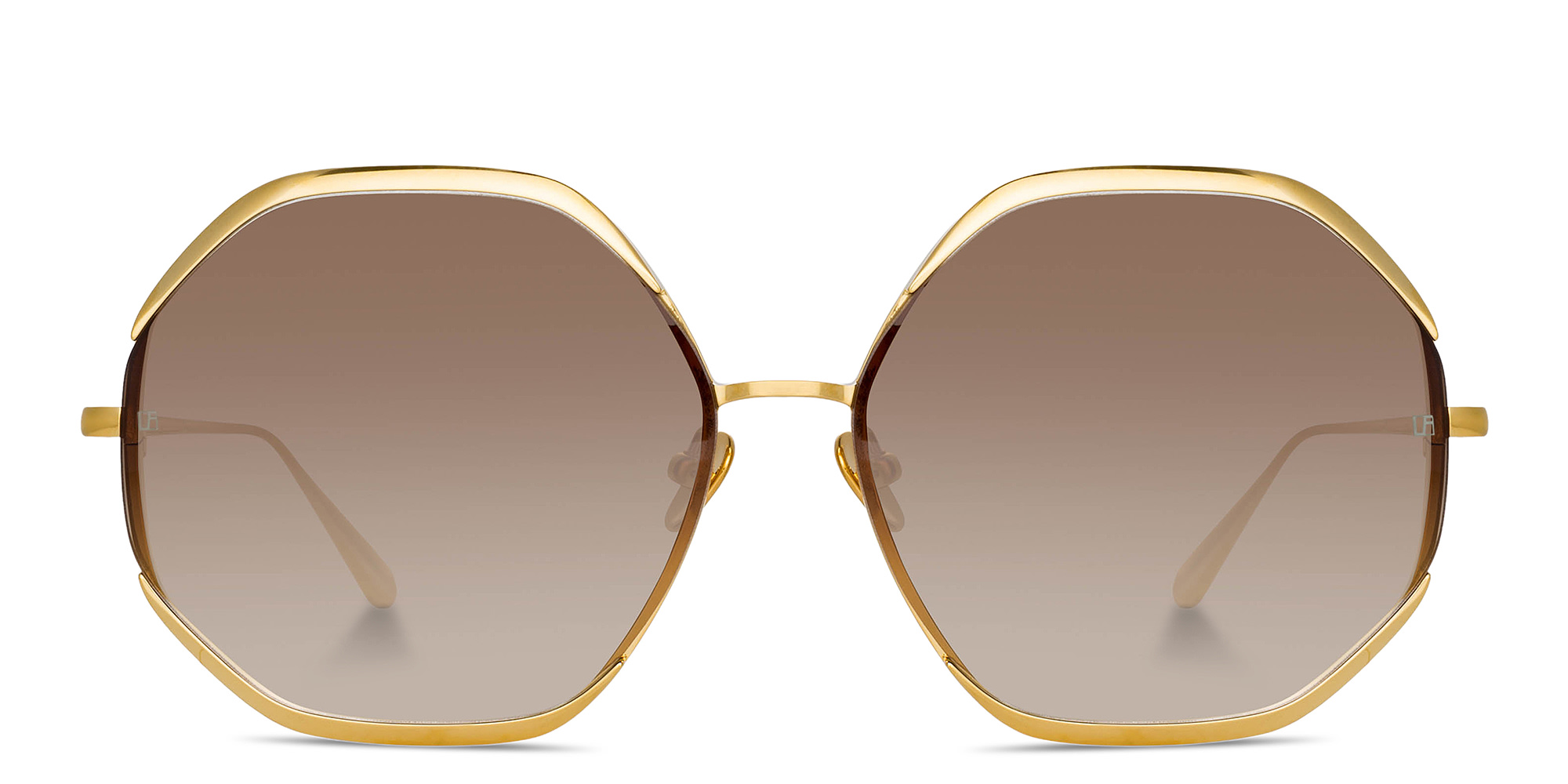 تسوق نظارات شمسية كاميلا بإطار كبير غير منتظم ليندا فارو بلون أصفر أونلاين.