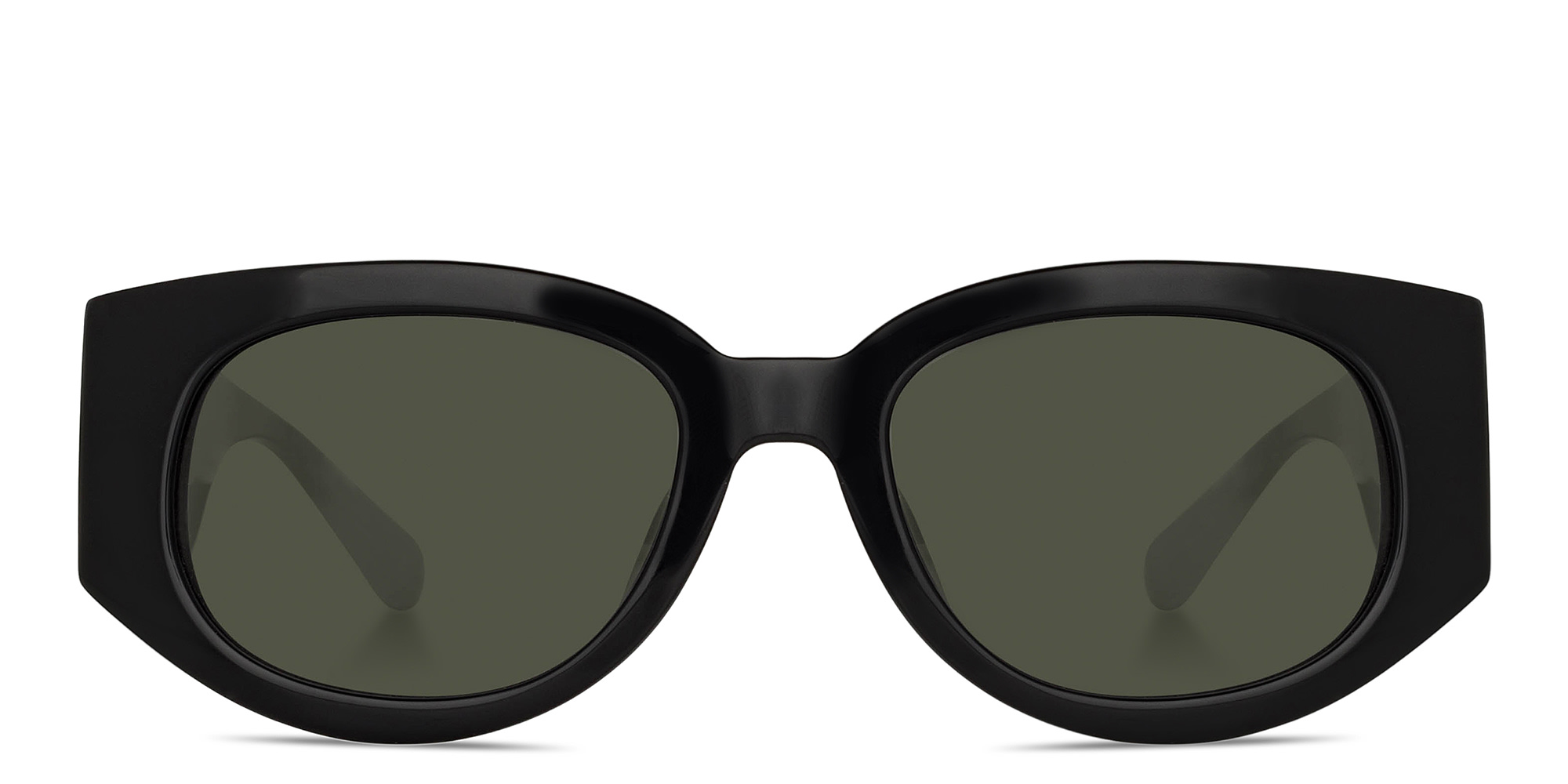 Shop LINDA FARROW Debbie Round Sunglasses in Black online.