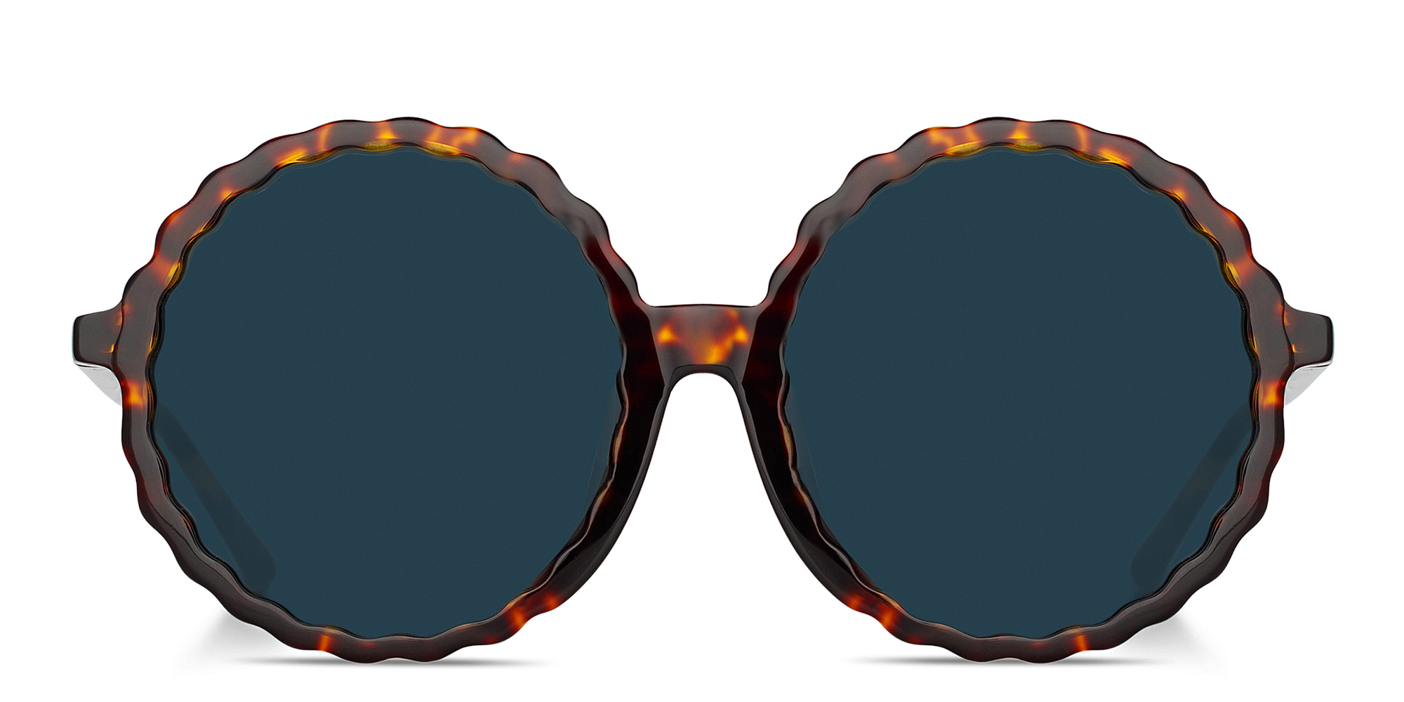 Shop LINDA FARROW Nova Oversized Round Sunglasses in Tortoise online.