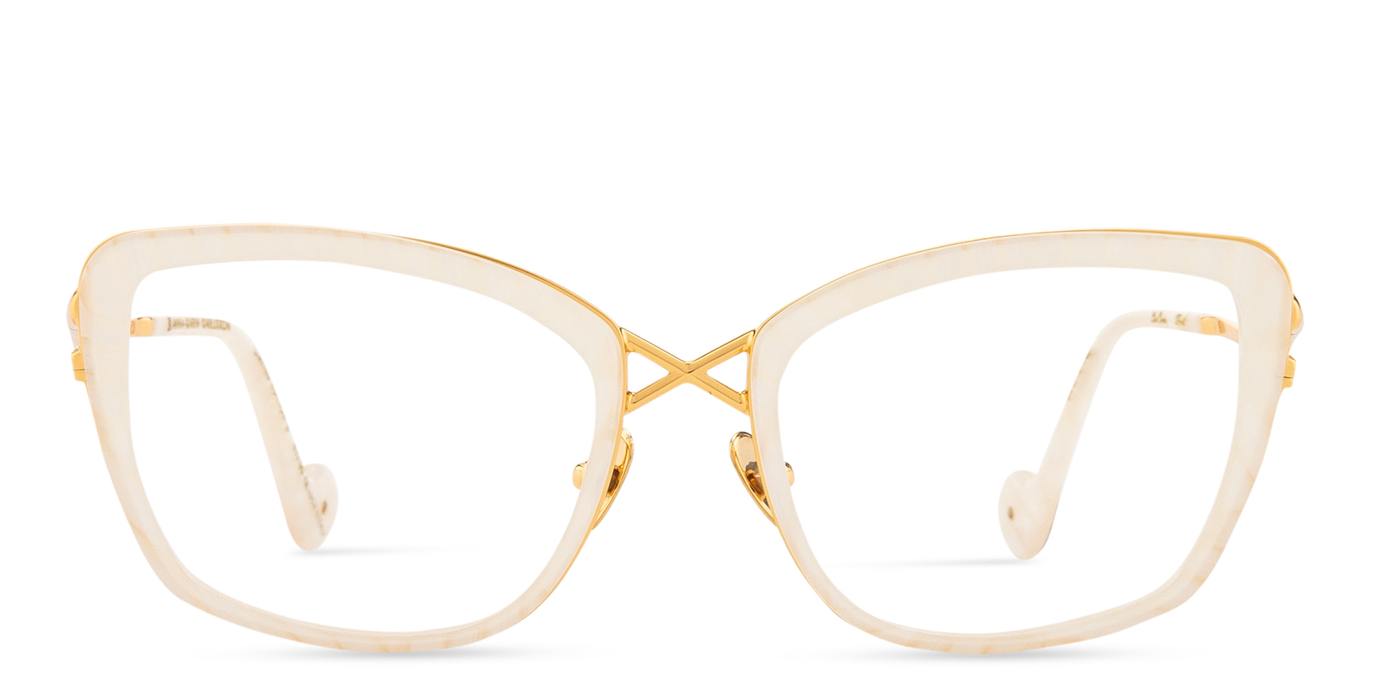 Shop ANNA KARIN KARLSSON La Croix Wide Cat-Eye Eyeglasses in White online.