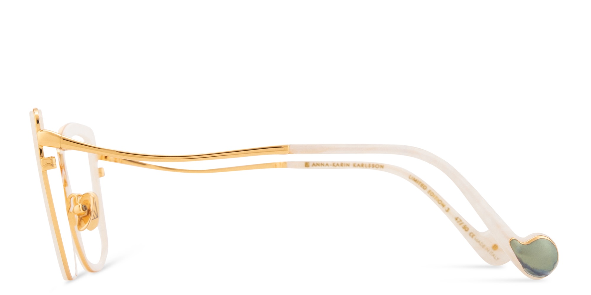 Shop ANNA KARIN KARLSSON La Croix Wide Cat-Eye Eyeglasses in White online.