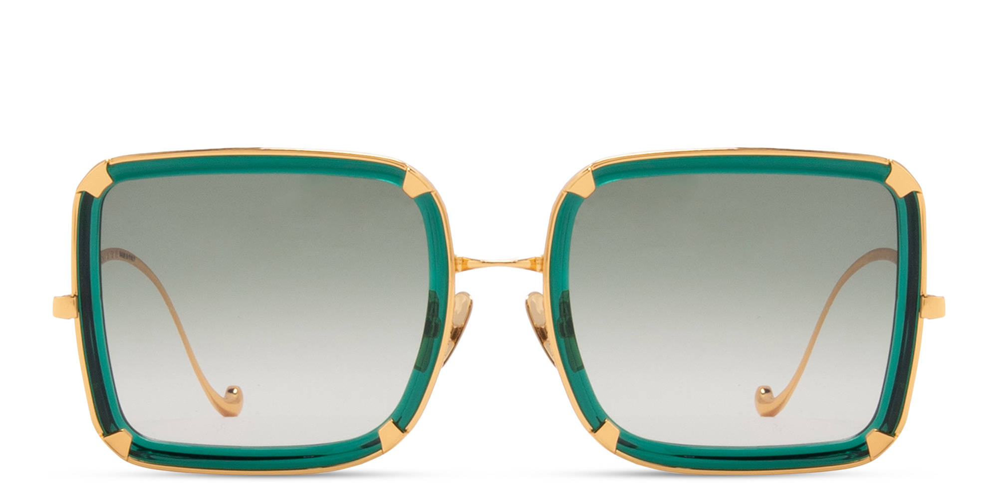 Shop ANNA KARIN KARLSSON White Moon Limited 5th Edition Oversized Square Sunglasses in Gold Green online.