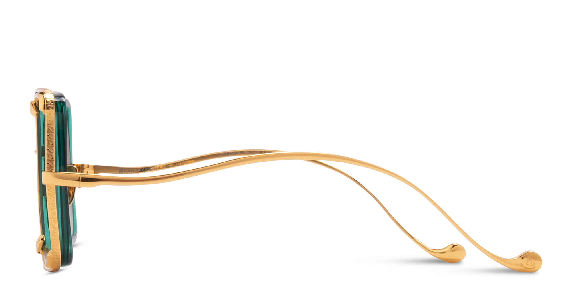 Shop ANNA KARIN KARLSSON White Moon Limited 5th Edition Oversized Square Sunglasses in Gold Green online.