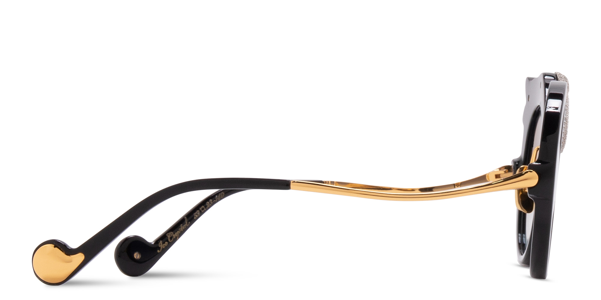 Shop ANNA KARIN KARLSSON Rose et La Roue Limited Edition Oversized Round Sunglasses in Black online.