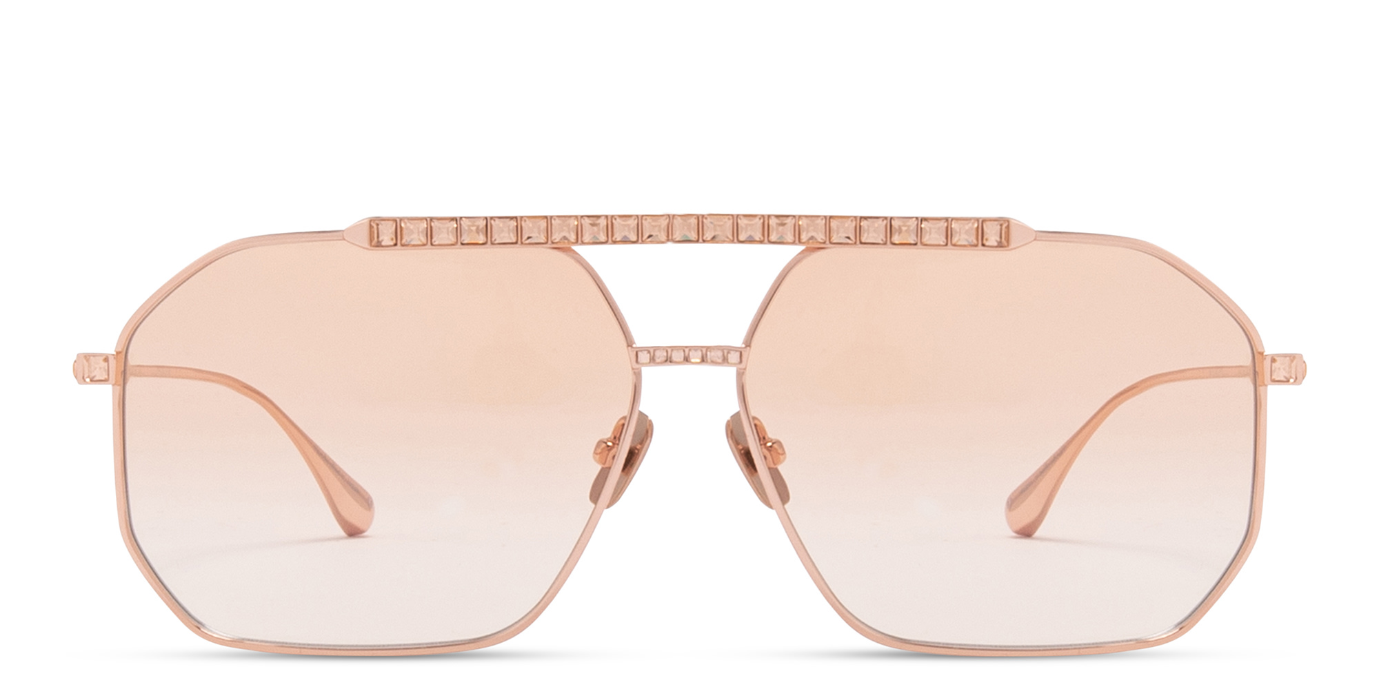 Shop ANNA KARIN KARLSSON Le Boss Limited Edition Unisex Aviator Sunglasses in Rose Gold online.