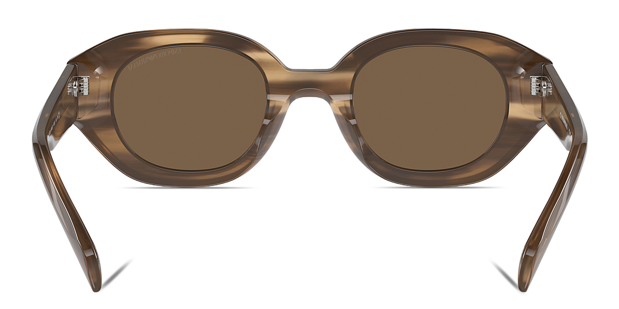 Shop Emporio Armani Irregular Sunglasses in Brown online.