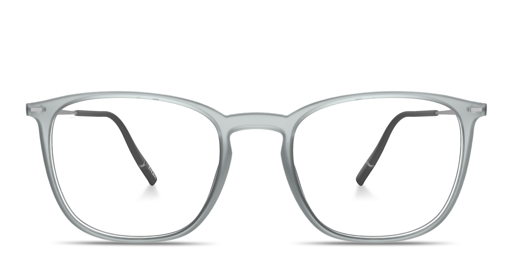 Shop Silhouette Illusion Light Square Eyeglasses in Grey online.