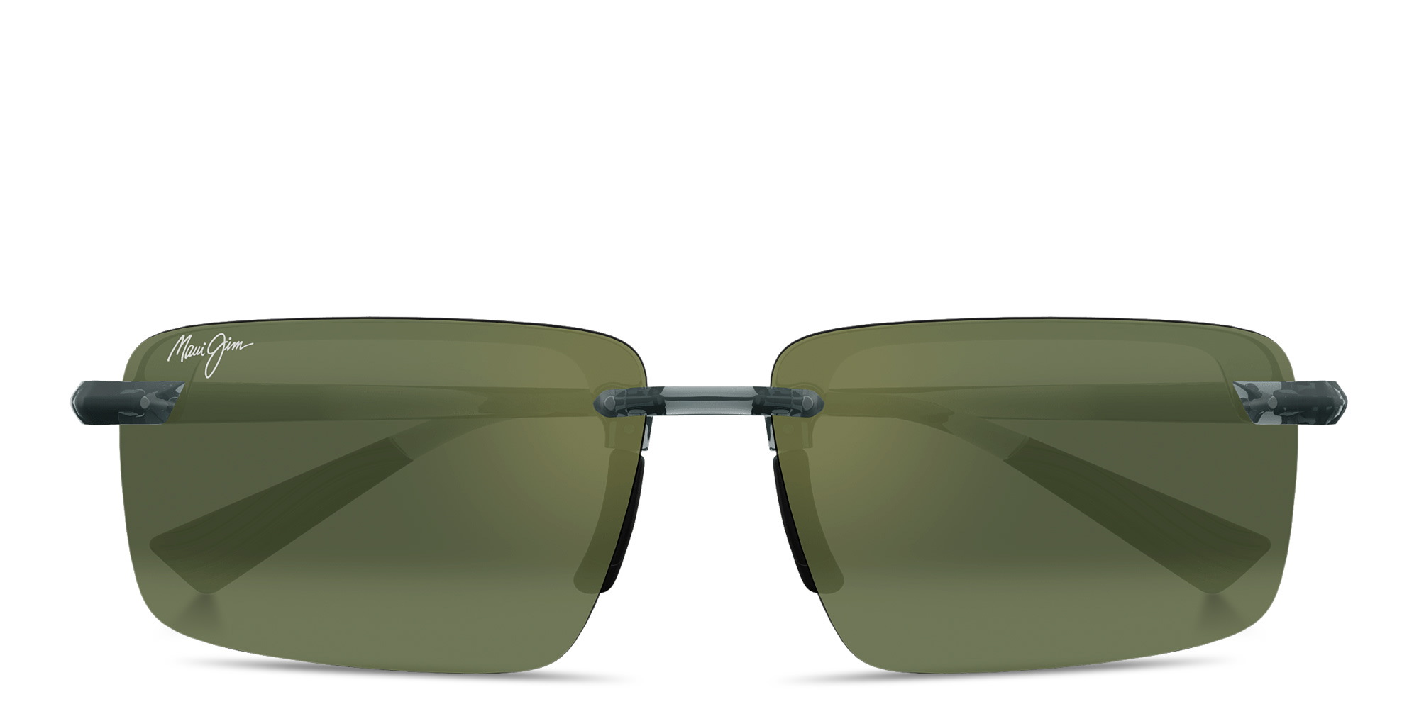 Maui Jim Laulima Unisex Rimless Rectangle Sunglasses in Clear – Product Photo 1