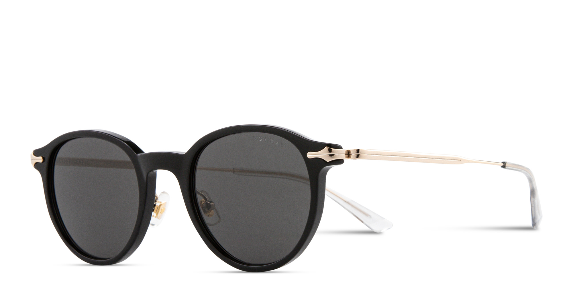 Shop MONTBLANC Nib Panthos Sunglasses in Black online.