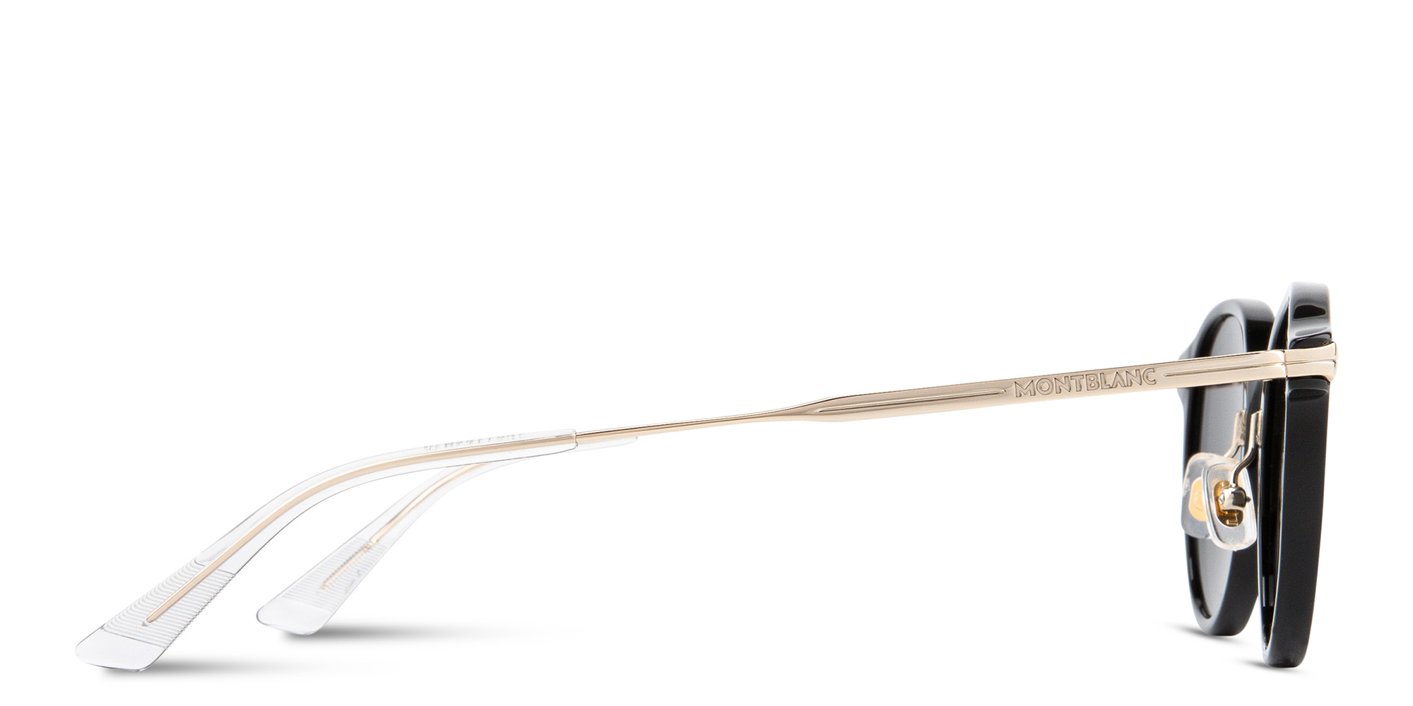 Shop MONTBLANC Nib Panthos Sunglasses in Black online.