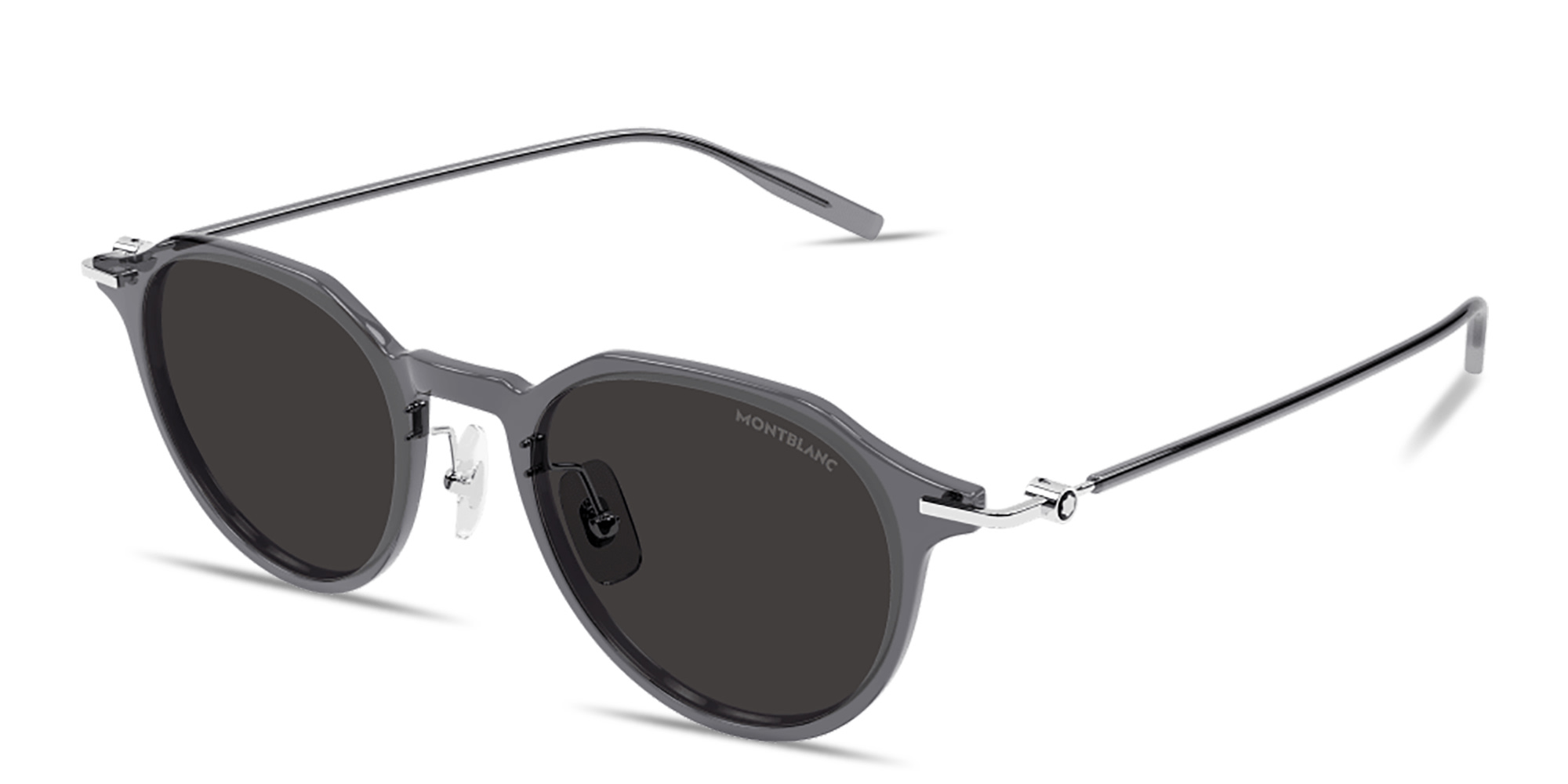 Shop MONTBLANC Snowcap Panthos Sunglasses in Grey online.