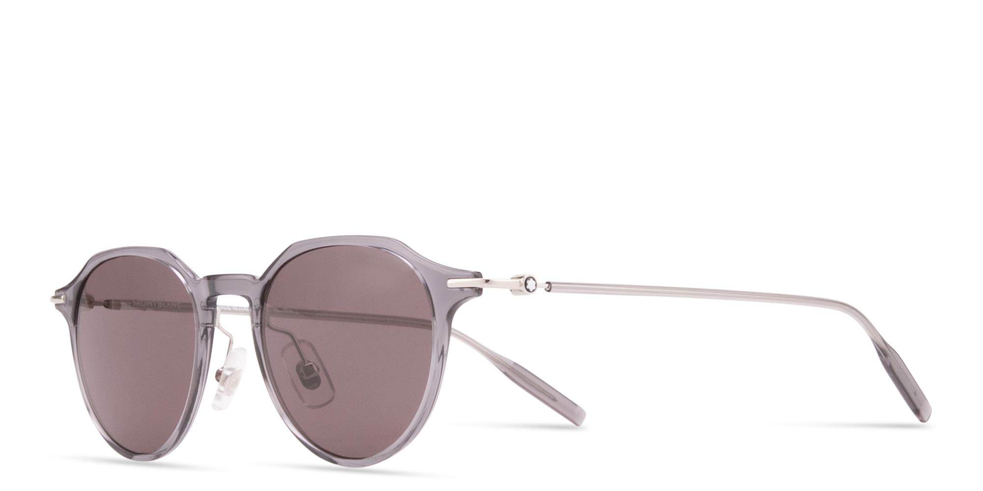 Shop MONTBLANC Snowcap Panthos Sunglasses in Grey online.