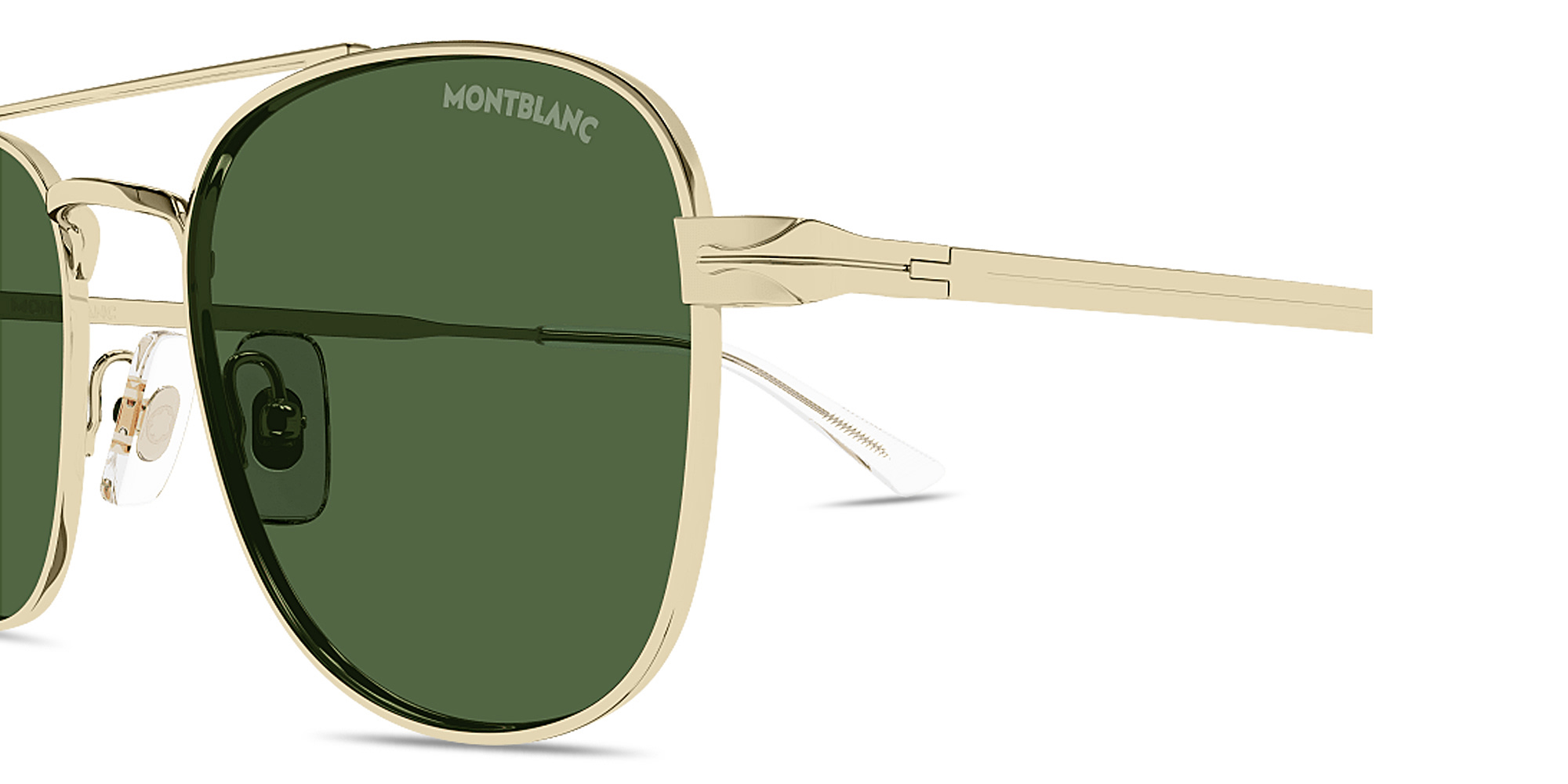 Shop MONTBLANC Nib Aviator Sunglasses in Gold online.