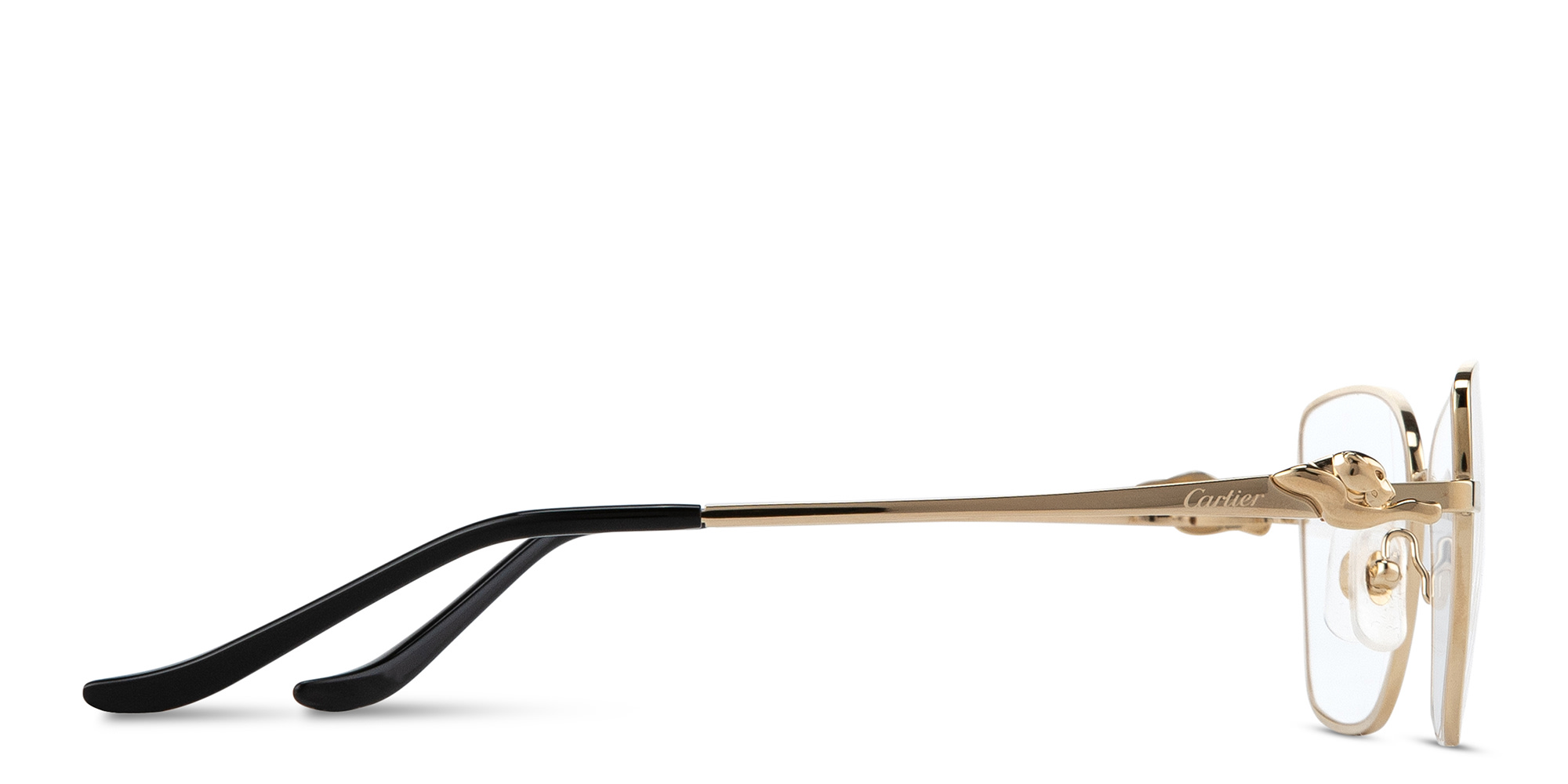 Shop Cartier Panthère de Cartier Wide Cat-Eye Eyeglasses in Gold online.