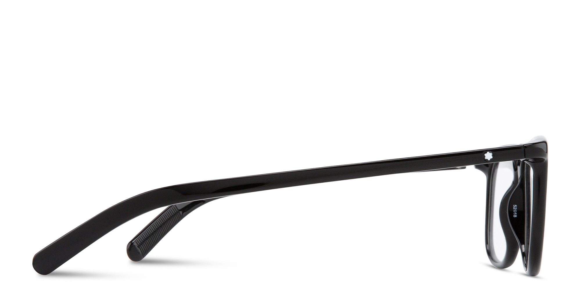 Shop MONTBLANC Snowcap Rectangle Eyeglasses in Black online.