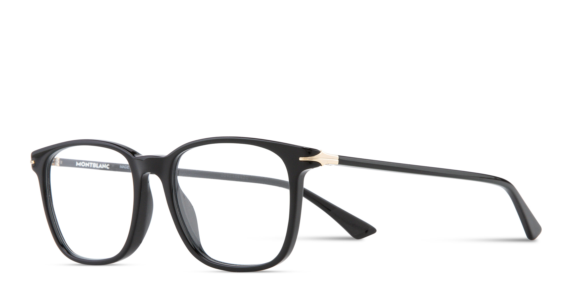 MONTBLANC Nib Square Eyeglasses in Black – Product Photo 2
