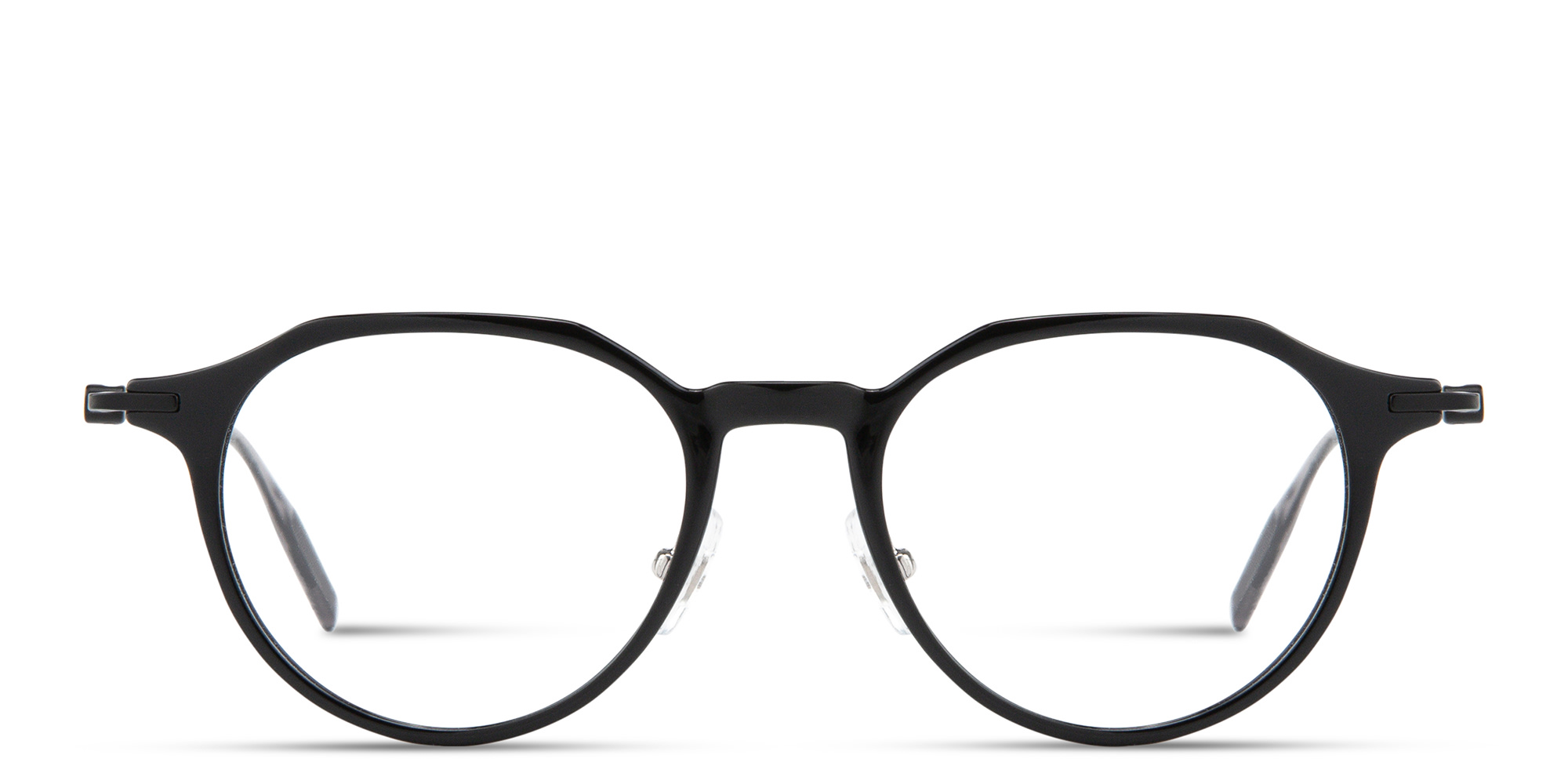 Shop MONTBLANC Snowcap Panthos Eyeglasses in Black online.