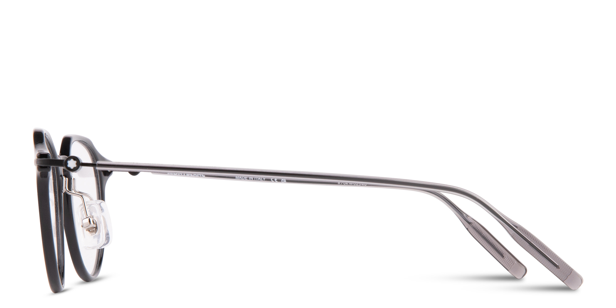 Shop MONTBLANC Snowcap Panthos Eyeglasses in Black online.