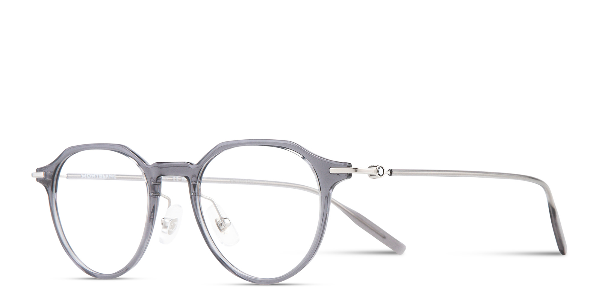 Shop MONTBLANC Snowcap Panthos Eyeglasses in Grey online.