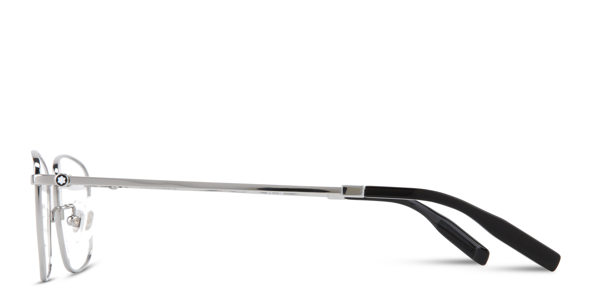 Shop MONTBLANC Snowcap Rectangle Eyeglasses in Silver online.