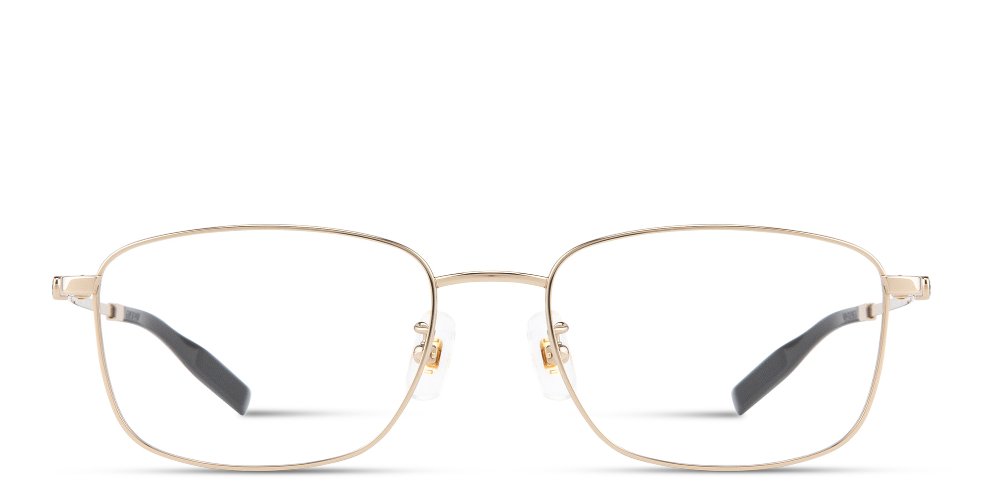 Shop MONTBLANC Snowcap Rectangle Eyeglasses in Gold online.