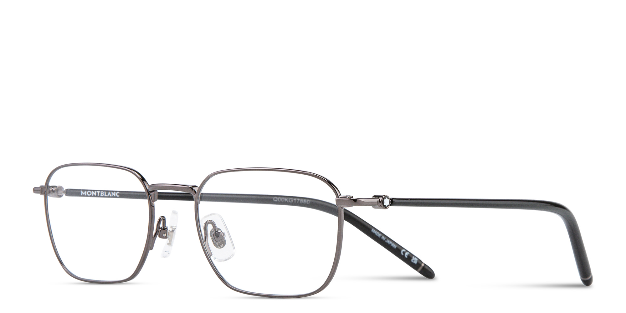 Shop MONTBLANC Meisterstück Rectangle Eyeglasses in Silver online.