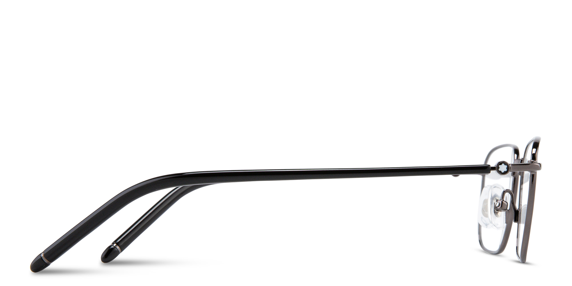 Shop MONTBLANC Meisterstück Rectangle Eyeglasses in Silver online.