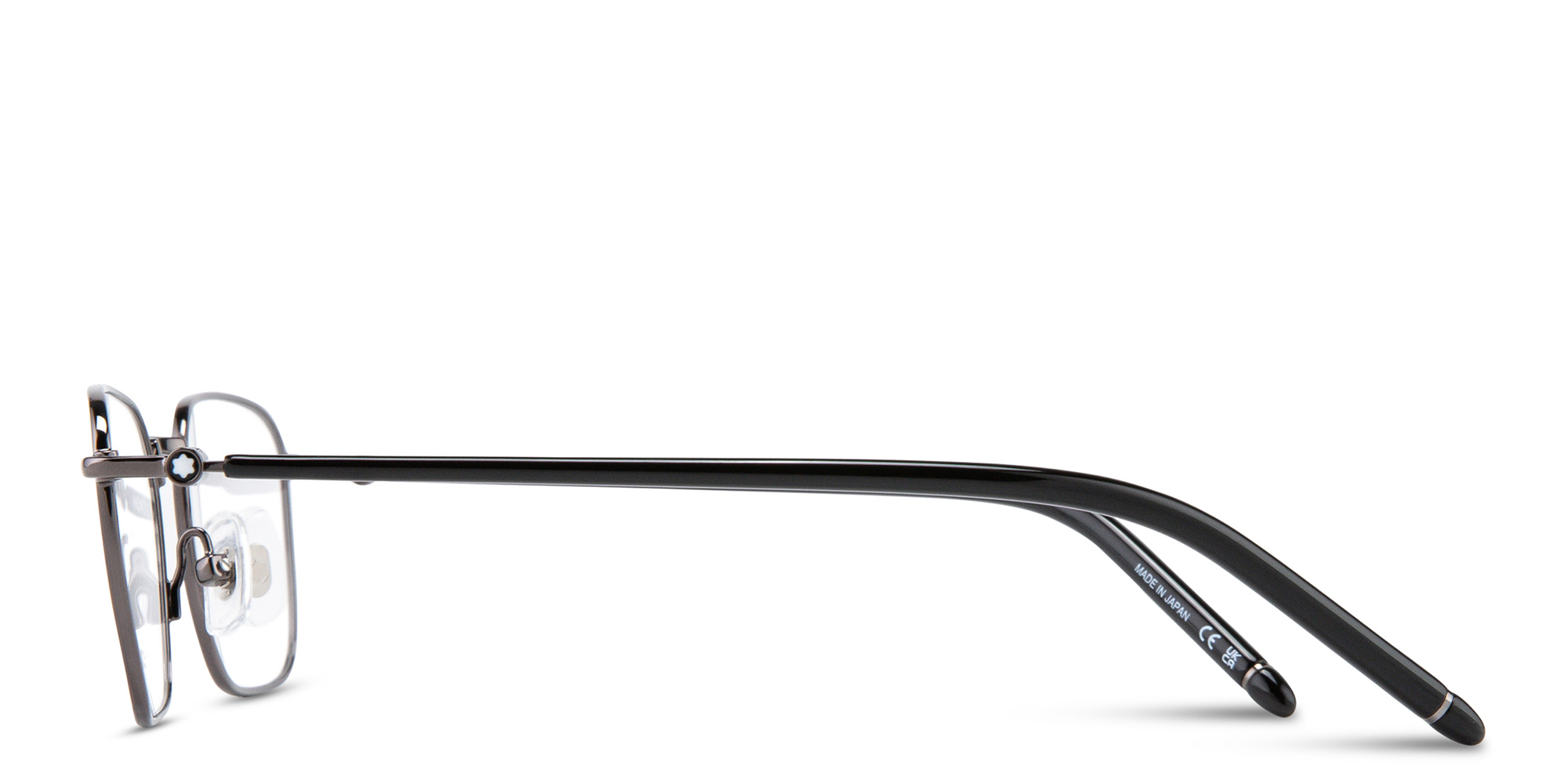 Shop MONTBLANC Meisterstück Rectangle Eyeglasses in Silver online.